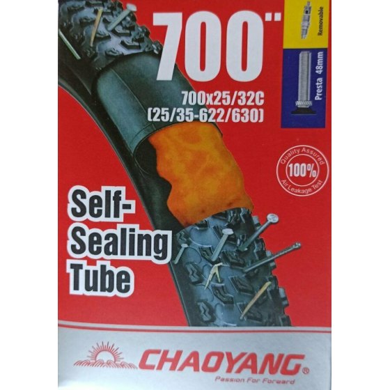 ChaoYang Camera d'aria Antiforatura Autosigillante 700x25/32 Valvola 48 mm removibile